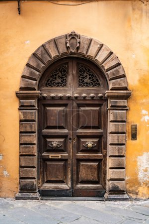 Italian Door. Old Italian street of a small town of Lucca in Tuscany. Italy