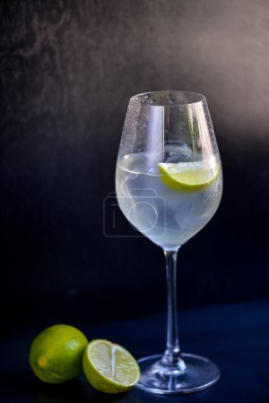 Téléchargez les photos : Cocktail mojito dans un beau verre à la chaux - en image libre de droit