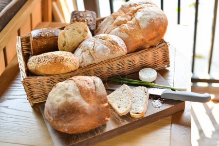 Photo for Assortment of fresh homemade baked bread - Royalty Free Image
