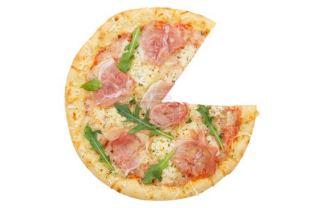 Foto de Ham pizza prosciutto diagram chart info isolated on a white background - Imagen libre de derechos