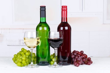 Photo for White rose red wine green wines grapes alcohol - Royalty Free Image