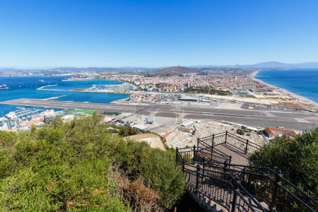 Foto de Gibraltar airport overview from above travel traveling Spain travelling - Imagen libre de derechos