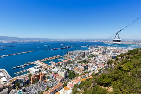 Téléchargez les photos : Gibraltar cable car cablecar port Mediterranean Sea travel traveling town travelling - en image libre de droit