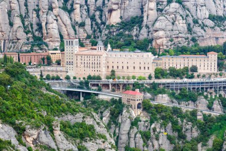 Foto de Montserrat Abbey Monastery Barcelona Spain mountains travel traveling view travelling - Imagen libre de derechos