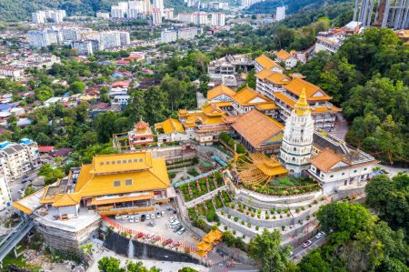 Photo for Kek Lok Si Temple aerial view photo on Penang island in Malaysia - Royalty Free Image