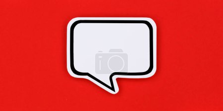 Photo for Speech bubble with copyspace copy space communication concept speak talking panorama - Royalty Free Image