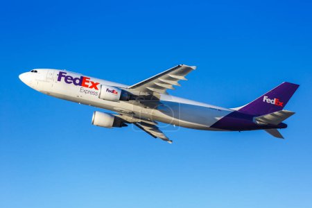 Photo for Los Angeles, United States - November 3, 2022 FedEx Express Airbus A300-600F airplane at Los Angeles airport (LAX) in the United States. - Royalty Free Image