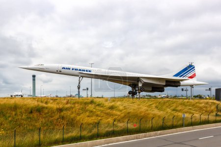 Photo for Paris, France - June 5, 2022 Air France Concorde airplane at Paris Charles de Gaulle airport (CDG) in France. - Royalty Free Image