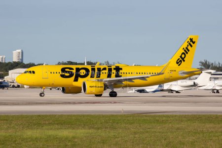 Téléchargez les photos : Fort Lauderdale, États-Unis 14 novembre 2022 Spirit Airbus A320neo avion à l'aéroport de Fort Lauderdale (FLL) aux États-Unis. - en image libre de droit