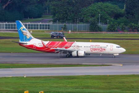 Téléchargez les photos : Changi, Singapour - 3 février 2023 Avion Boeing 737-800 d'Air India Express à l'aéroport de Changi (NAS) à Singapour. - en image libre de droit