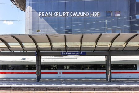 Photo for Frankfurt, Germany - July 18, 2023: ICE high-speed train of DB Deutsche Bahn at main railway station in Frankfurt, Germany. - Royalty Free Image