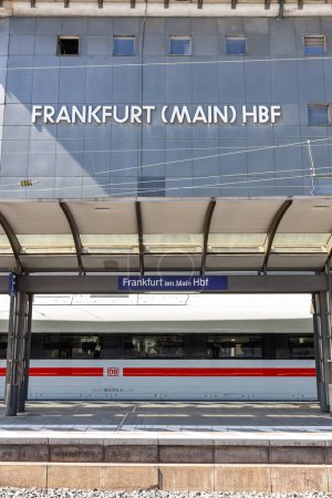 Photo for Frankfurt, Germany - July 18, 2023: ICE high-speed train of DB Deutsche Bahn at main railway station in Frankfurt, Germany. - Royalty Free Image