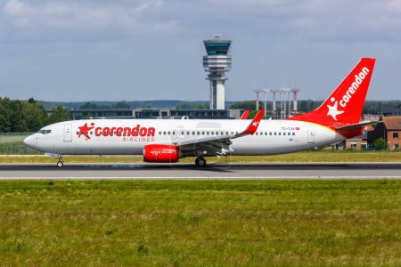 Photo for Brussels, Belgium - May 21, 2022: Corendon Airlines Boeing 737-800 airplane at Brussels Airport (BRU) in Belgium. - Royalty Free Image