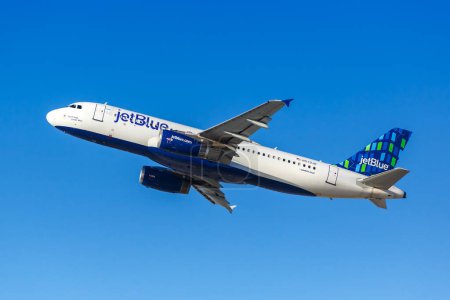 Téléchargez les photos : Los Angeles, États-Unis - 3 novembre 2022 : Avion JetBlue Airbus A320 à l'aéroport de Los Angeles (LAX) aux États-Unis. - en image libre de droit