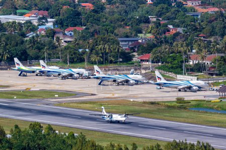 Téléchargez les photos : Ko Samui, Thaïlande - 11 février 2023 : Avions Bangkok Air à l'aéroport Ko Samui en Thaïlande. - en image libre de droit