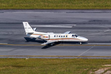 Téléchargez les photos : Ko Samui, Thaïlande - 11 février 2023 : MJets Cessna Citation avion à l'aéroport Ko Samui en Thaïlande. - en image libre de droit