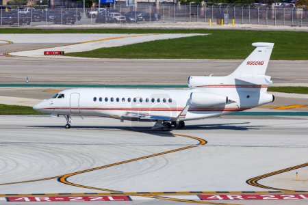 Photo for Chicago, United States - May 4, 2023: Jet Aviation Flight Services Dassault Falcon 7X airplane at Chicago Midway Airport (MDW) in the United States. - Royalty Free Image
