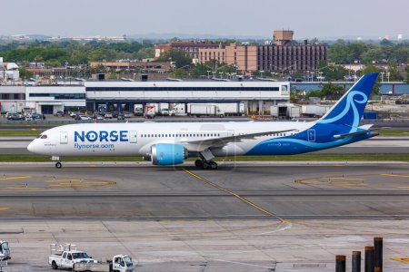 Photo for New York, United States - May 12, 2023: Norse Boeing 787-9 Dreamliner airplane at New York JFK Airport in the United States. - Royalty Free Image