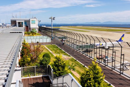Photo for Kobe, Japan - October 2, 2023: Observation deck on the terminal of Kobe Airport (UKB) in Japan. - Royalty Free Image