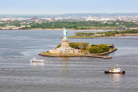 Photo for New York City Statue of Liberty aerial view photo in the United States - Royalty Free Image