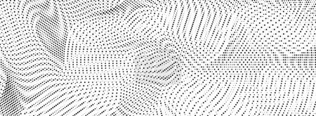 Illustration for Abstract halftone wavy background, retro dot gradient, modern dynamic backdrop. Vector illustration. - Royalty Free Image