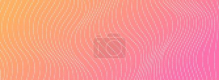 Illustration for Abstract halftone wavy background, retro dot gradient, modern dynamic backdrop with pink and orange gradient. Vector illustration. - Royalty Free Image