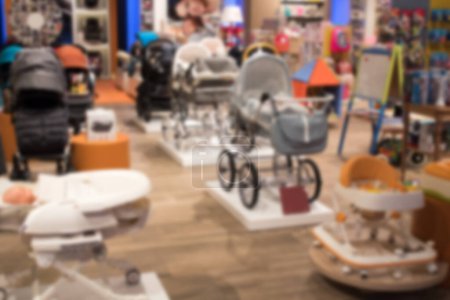 Abstract blurred image of shopping mall or retail store with product shelves. shopping center showcase