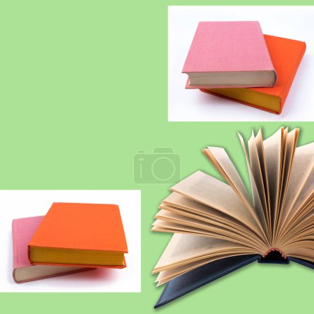 Photo for Collage of various books. each one is shot separately - Royalty Free Image