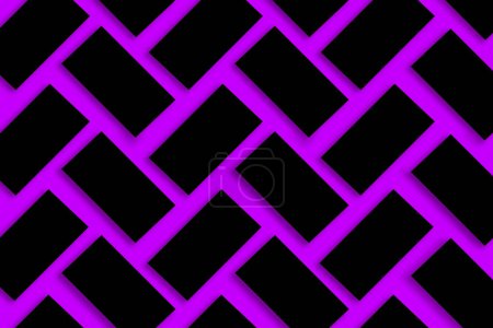 Foto de Burla de una pila de tarjetas de visita negras dispuestas en filas sobre un fondo de papel texturizado púrpura - Imagen libre de derechos