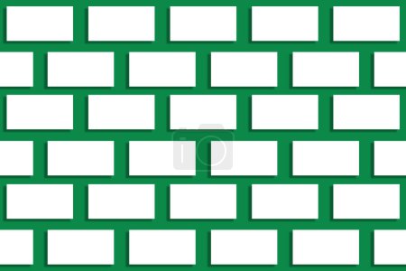 Foto de Burla de montones horizontales de tarjetas de visita blancas dispuestas en filas sobre un fondo de papel texturizado verde - Imagen libre de derechos