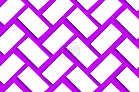 Téléchargez les photos : Maquette de piles de cartes de visite blanches disposées en rangées sur un fond de papier texturé violet - en image libre de droit