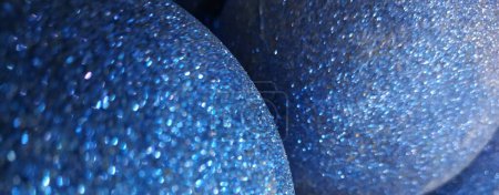 Photo for New Year, Christmas decorations for compositions. Shiny balls, tinsel. festive background. Copy space for text. Banner - Royalty Free Image