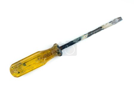 Photo for Screwdrivers on white background. Tools. Top view - Royalty Free Image