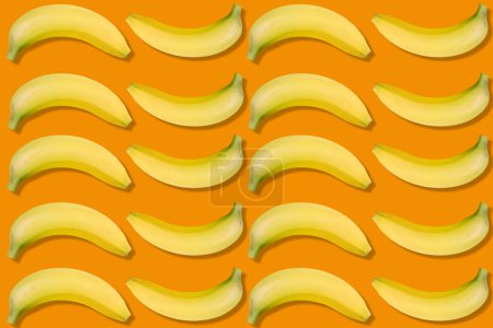 Foto de Plátano aislado sobre fondo naranja. - Imagen libre de derechos