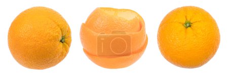 Foto de Naranja fresca y jugosa aislada sobre un fondo blanco. panorama, bandera - Imagen libre de derechos