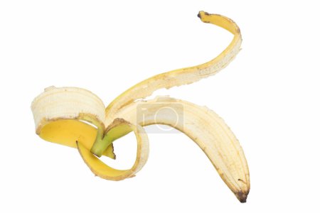 Téléchargez les photos : Peau de banane sur fond blanc gros plan - en image libre de droit