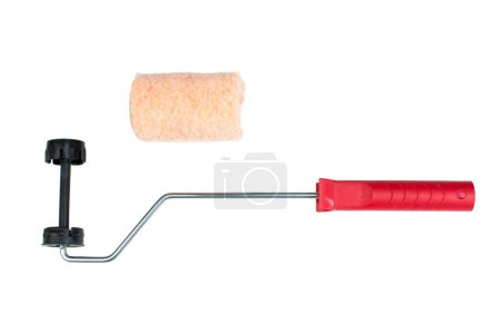 Photo for Paint roller on white background. Top view - Royalty Free Image