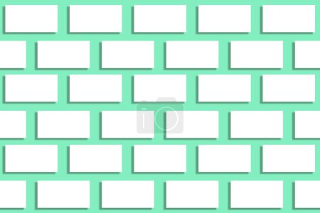 Foto de Burla de montones horizontales de tarjetas de visita blancas dispuestas en filas sobre un fondo de papel texturizado verde - Imagen libre de derechos