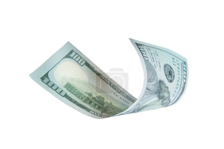Foto de Dólares, billetes sobre fondo blanco. Vista superior. nuevas facturas - Imagen libre de derechos