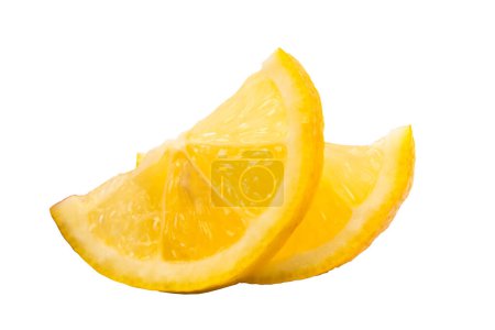 Foto de Rodajas de cítricos de limón aislados sobre fondo blanco - Imagen libre de derechos