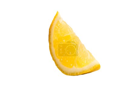 Téléchargez les photos : Tranche mûre au citron isolée sur blanc. Vue du dessus - en image libre de droit
