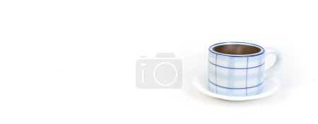 Foto de Taza de café aislado sobre fondo blanco. vista desde arriba. Banner - Imagen libre de derechos