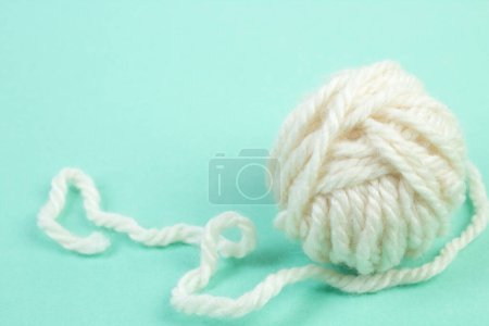 Knitting yarn for knitting on green background
