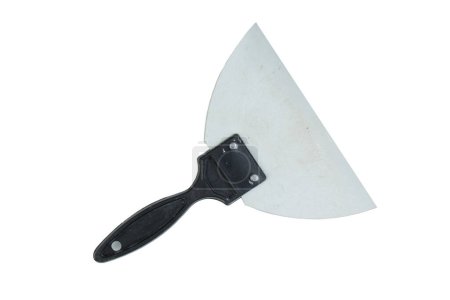 Téléchargez les photos : Couteau à mastic sur fond blanc. Outil. Vue du dessus - en image libre de droit