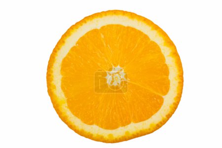 Téléchargez les photos : Tranche mûre orange isolée sur blanc. Vue du dessus - en image libre de droit