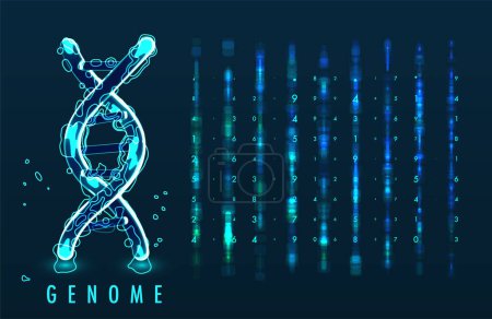 Grande visualisation des données génomiques. Test ADN, carte génomique. Concept graphique pour votre design