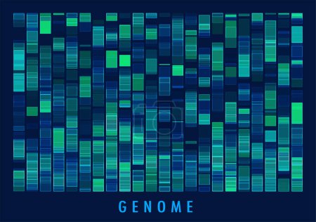 DNA genomic test, genome map. Big data visualization. Abstract infographics representation. Graphic concept for your design