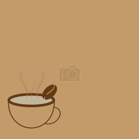 Coffee cup with a coffee bean minimal concept