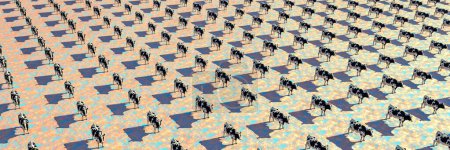 An artistic take on a herd of cows, overlaid with a psychedelic pattern that warps perspective and color.