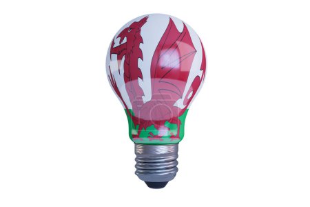 This LED bulb proudly displays the iconic Welsh Dragon, merging energy efficiency with national heritage